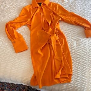 House of Harlow 1960 Vibrant Orange Long Sleeve Dress
